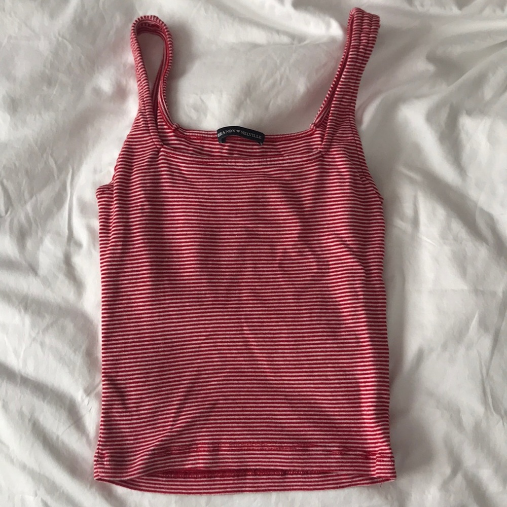 Brandy Melville Red Striped Tank Top